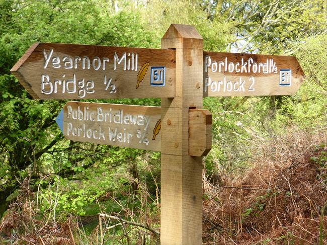 Coleridge Way signage in Worthy Wood