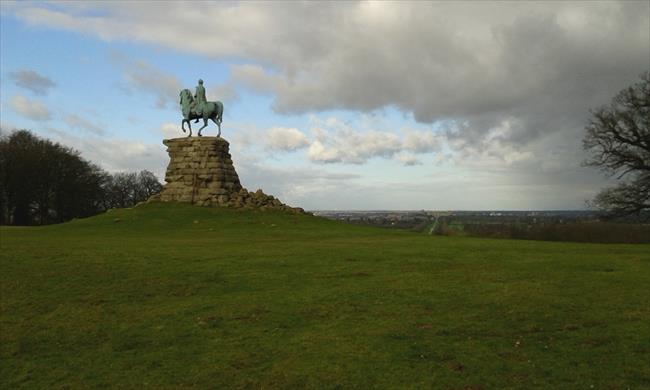 The Copper Horse with Windsor Castle in the background