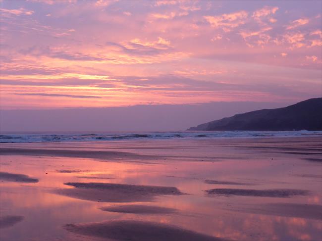 Sunset at Freshwater West beach