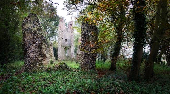 The abandoned ruins of St Mary's Church