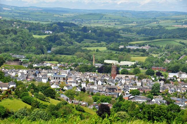 View over Totnes from Fishchowter,s Lane