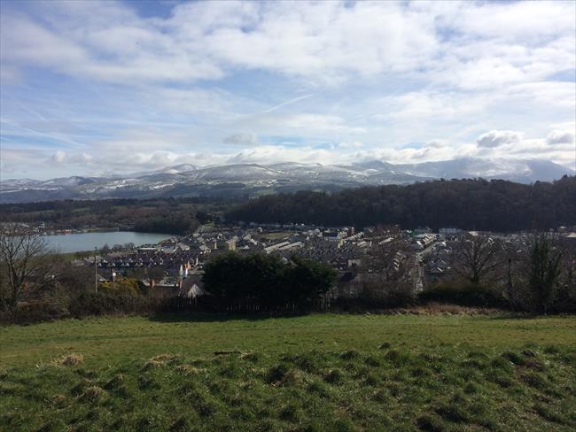 The view from the Earth works looking towards the Carneddau.