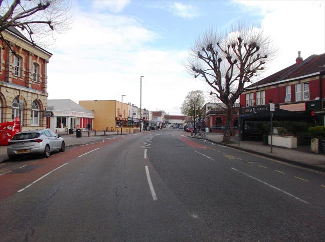 Looking  North on Gloucester Road from Cambridge Road towards the Boston Tea Party