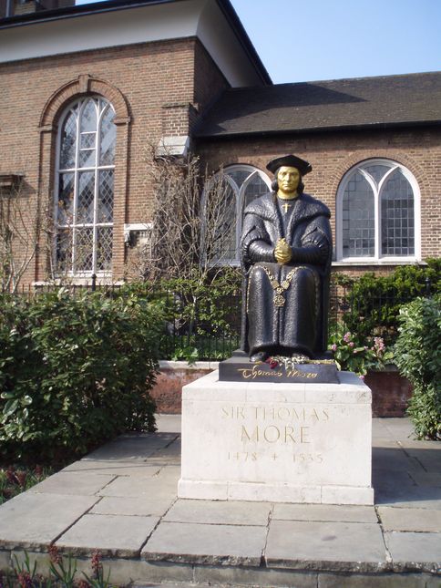 Statue of Sir Thomas More outside Chelsea Old Church