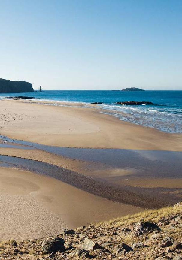 A viking longboat is said to be buried under the shifting sands of Sandwood Bay