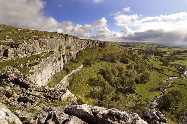 The cliffs of Malham Cove - a rock climbing hot spot