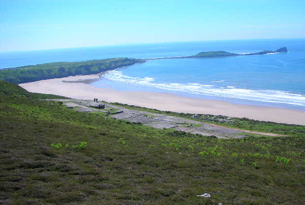 Worms Head from Rhossili Hill – Also the remains of a World Way II Radar Station