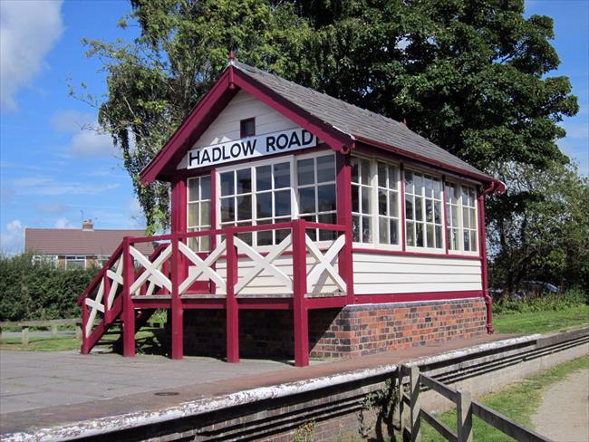 Old signal box at Hadlow Road station