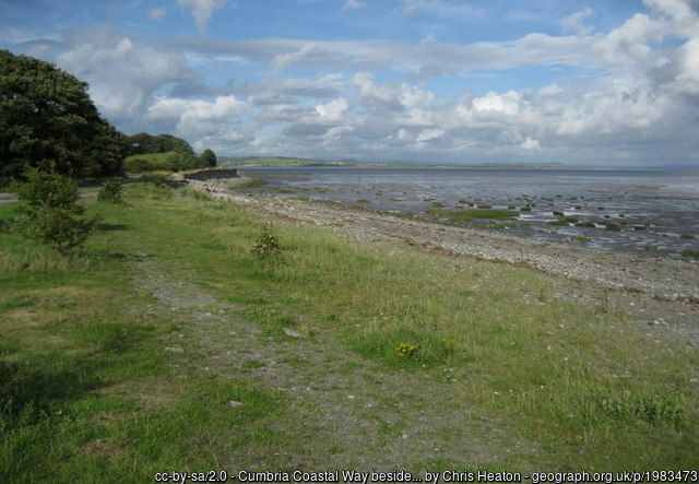 Cumbria Coastal Way beside Ulverston Sands