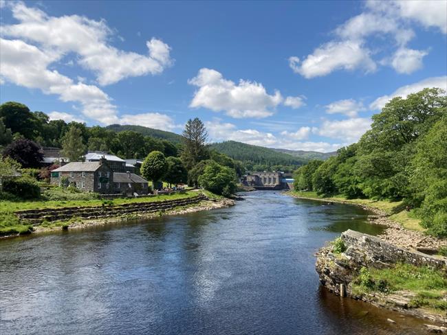 River Tummel below Pitlochry Dam from Port-na-Craig suspension bridge