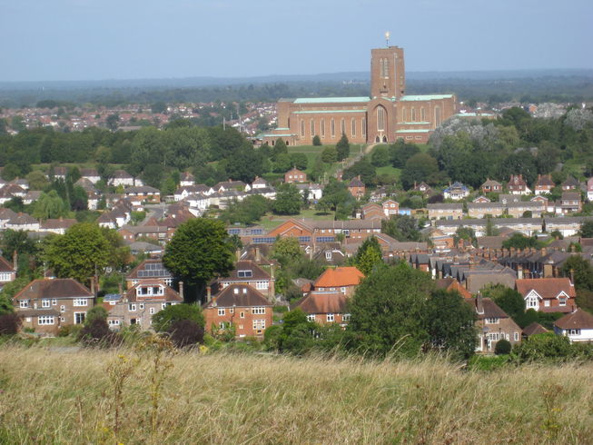 Guildford Cathedral from The Downs