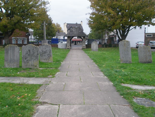 The lynch gate at St Botolph's church, way point 7