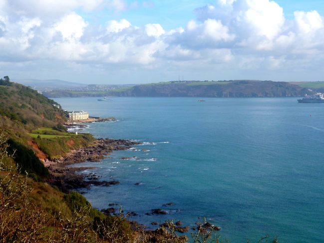 Fort Picklecombe and Plymouth Sound seen from the Coast Path near Kingsand.
