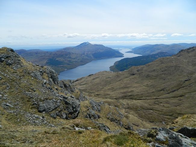 Ben Lomond and Loch Lomond from 808m summit of the Little hills