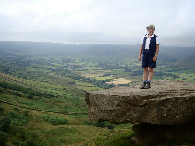 The view up the Edale valley from Back Tor.