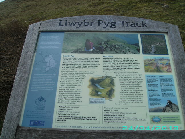 Information board at the start of the PYG track
