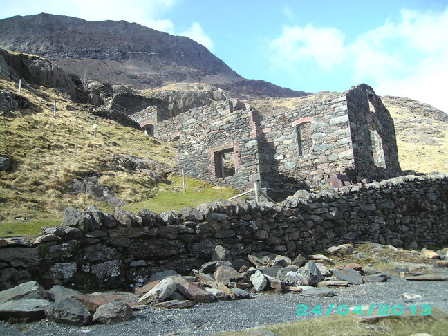 Buildings from the Old Brittannia Copper Mine by Llyn Llydaw.