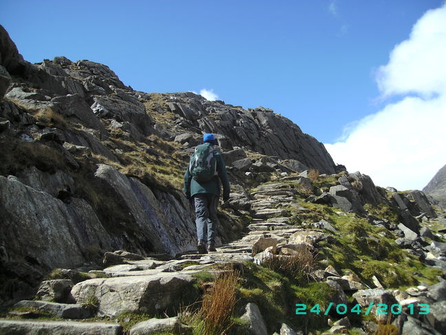Rocky ascent on the PYG track