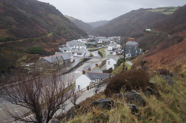 Looking back over Boscastle. The Youth Hostel is the first building on the far side of the river