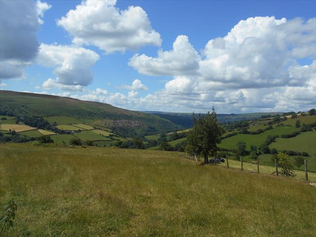 View down the Edw Valley towards the start of the walk.